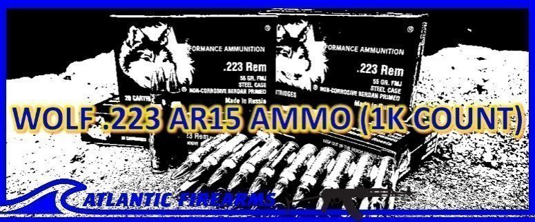 AMMO HIGHLIGHT: WOLF .223 AR15 RIFLE AMMO 1000 ROUND CASE